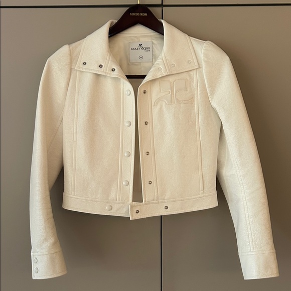 Courreges vinyl cream white jacket size 38 - Picture 1 of 9
